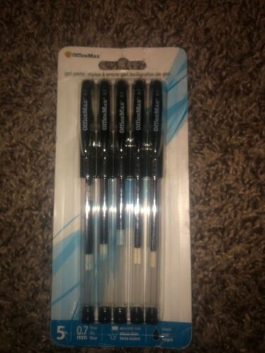 Gel Pens 0.7 Fine Smooth Ink Black 1pk of 5 Pens-Brand New-SHIPS N 24 HRS - $22.65