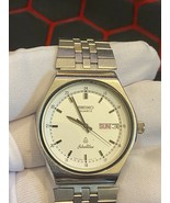 Vintage Seiko SilverWave Quartz Kanji White Dial Day-Date 8229-6040 1980s - $97.02