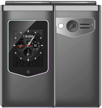 Hamtod T8 4G Eu Quad-Core 2.8"+1.77" Dual Screen Lte Bt Sos Otg Flip Phone Grey - $89.99
