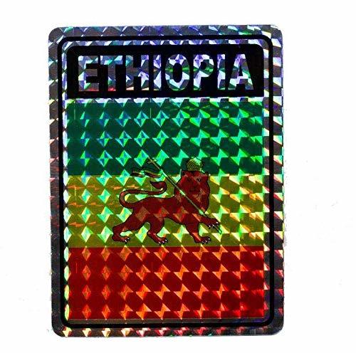 Ethiopia Lion Country Flag Reflective Decal Bumper Sticker - $2.88