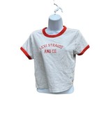 Levi Strauss and Co Women&#39;s San Francisco White Red Cropped Ringer T-shi... - $9.89