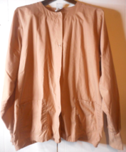 UA Medical Scrub Womans Beige Long Sleeve Warm-Up Jacket Pockets Cuffed ... - £11.83 GBP