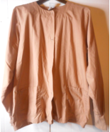 UA Medical Scrub Womans Beige Long Sleeve Warm-Up Jacket Pockets Cuffed ... - $14.80