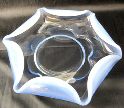 Blue Opalescent Candy Relish Nut Dish Art Glass Ashtray - £23.16 GBP