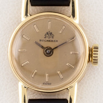 Bucherer 18k Yellow Gold Hand-Winding Women&#39;s Watch w/ Leather Band - £1,074.57 GBP