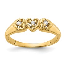 14K Gold AA Diamond Heart Ring - £243.75 GBP