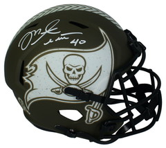 Mike Alstott Autographed Buccaneers STS Full Size Speed Helmet Beckett - £226.03 GBP