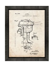 Outboard Motor Patent Print Old Look with Beveled Wood Frame - £19.87 GBP+