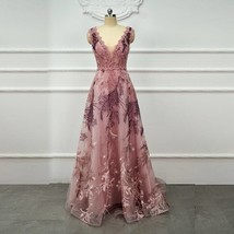 Beautifull Formals A-Line V-Neck Lace Evening Dress Floor Length Long Women Form - £395.44 GBP