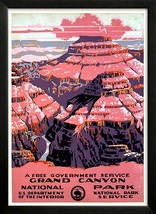 Grand Canyon Arizona National Park Retro poster 1930s Custom Framed A+ Quality - $46.92