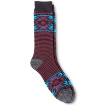 Mens Hiking Socks 6 12 Mossimo Geo Stripes Atlantic Red - £7.21 GBP