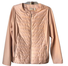 Chico’s Light Coral Jacket Zenergy Chico Size 1 Blush Quilted Zip Jacket - £15.84 GBP
