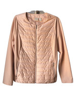 Chico’s Light Coral Jacket Zenergy Chico Size 1 Blush Quilted Zip Jacket - £17.97 GBP