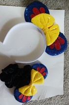 DISNEY INSPIRED MICKEY MINNIE MOUSE EARS SNOW WHITE HEADBAND And Scrunchie - $9.89
