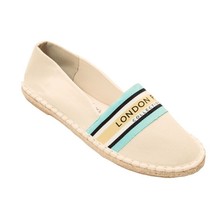 LONDON FOG COLLECTION Women&#39;s Shoes Beige Fabric Slip Espadrille Flats S... - $307.72 MXN