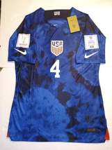Tyler Adams USA USMNT 2022 World Cup Qatar Match Slim Blue Away Soccer Jersey - £79.68 GBP