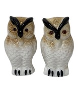 OWLS Salt &amp; Pepper Shaker S&amp;P VINTAGE Porcelain Ceramic Great Horned Ret... - $12.92 CAD