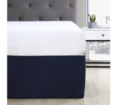 Mainstays Solid Pleated Bed Skirt Soft Brushed Microfiber TWIN  DARK BLUE - £6.90 GBP