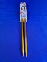 Vintage Boye Knitting Needles Size 13 Aluminum Set Pair Made in USA GOLD... - $10.39