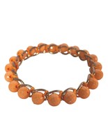 Boho Retro Colorful Orange Faceted Beaded Bangle Bracelet Womens Costume... - €14,43 EUR