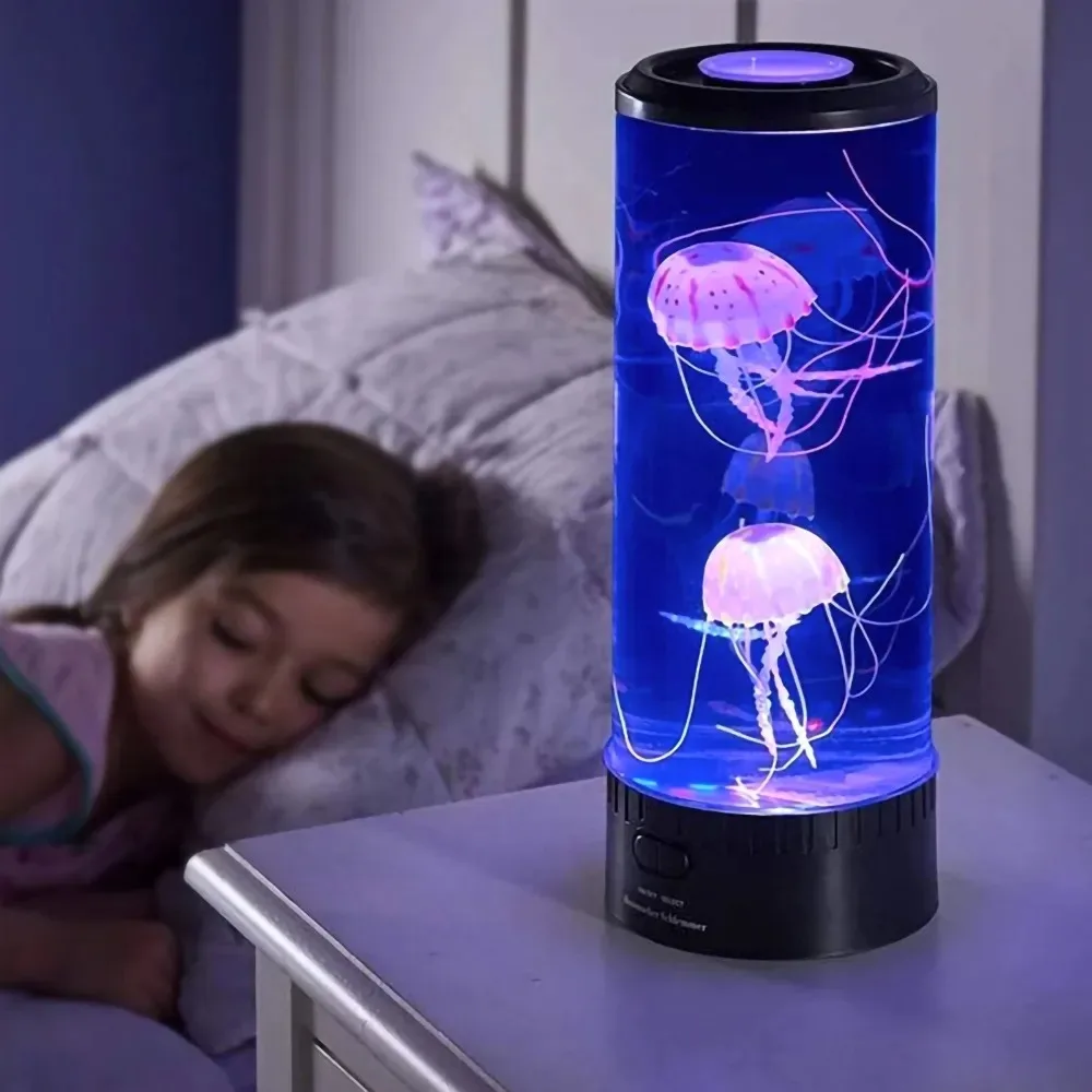 Jellyfish lamp usb battery powered table night light children s gift home bedroom decor thumb200