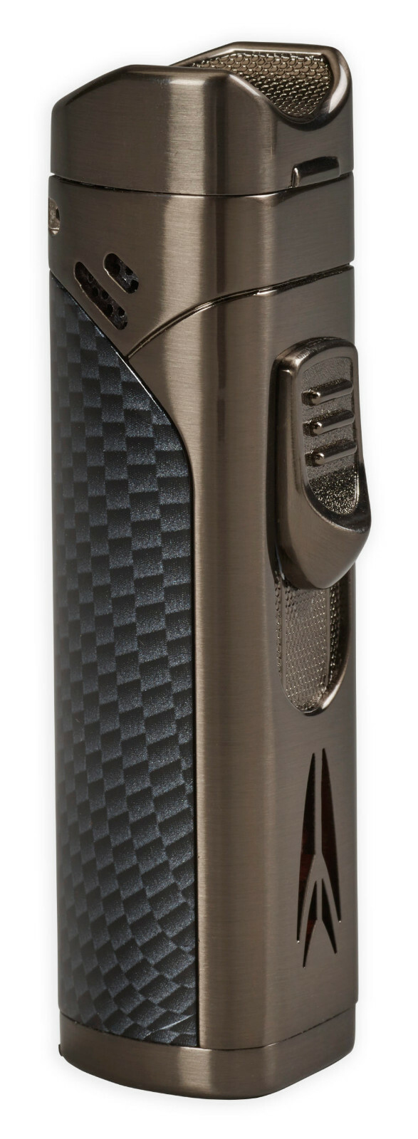Lotus Monarch Quad Flame w/Cigar Rest &amp; Punch Gunmetal and Carbon Fiber ... - $35.28