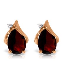 Galaxy Gold GG 14k Rose Gold Stud Earring with Diamonds and Garnets - $634.99