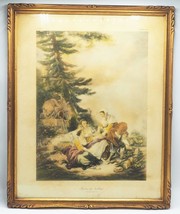 Vintage Francois Boucher Fortune Teller Lithograph Print Art Ornate Framed - £284.82 GBP