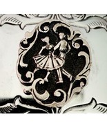 Vintage Belt Buckle Silver Tone Chrome Couple Dancing Emblem 3.5 x 2.5&quot; E78 - $34.17 CAD