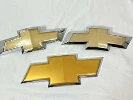 3 Chevrolet Chevy Truck Front Grille Bowtie Emblem Plastic Gold Used - $24.99