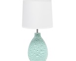 Simple Designs LT2003-BLU Textured Stucco Ceramic Oval Table Lamp with W... - $45.99