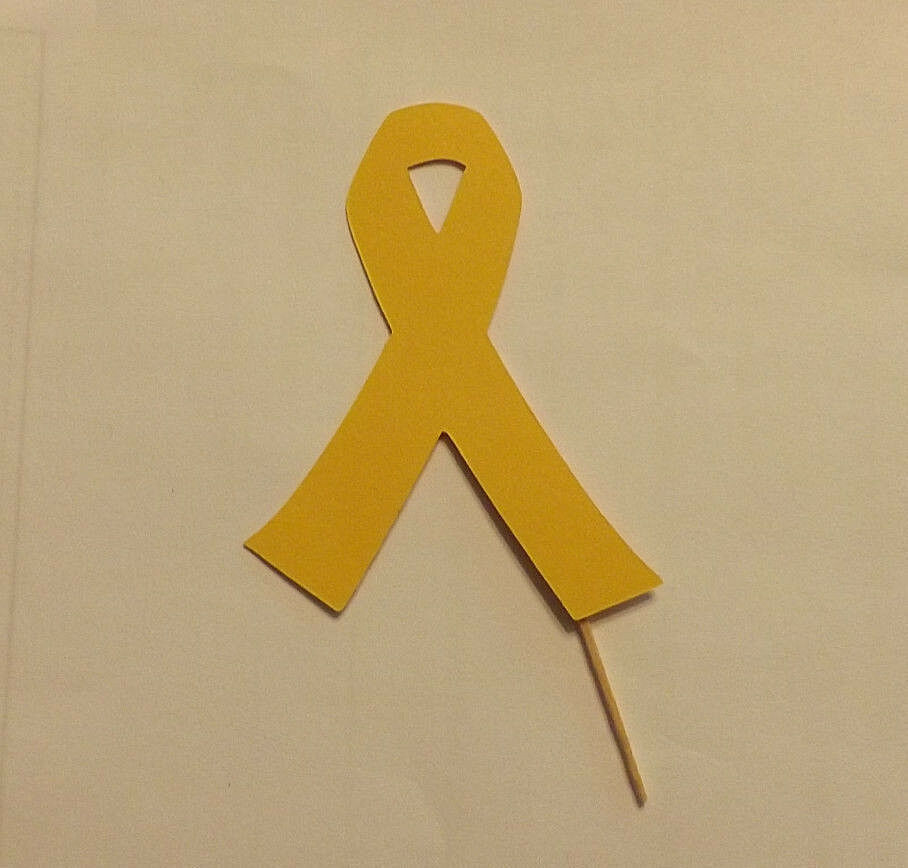 Lot of 12 Cancer Ribbon Cupcake Toppers! - $3.95