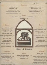 Rose &amp; Crown Restaurant Menu British Food 1970&#39;s - £29.59 GBP