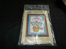 1986 Candamar WEDDING Colored Counted Cross Stitch Kit #50276 - 5&quot; x 7&quot; - £7.13 GBP