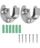 2 Pack Stainless Steel Closet Pole Sockets, Heavy Duty Closet Rod End Su... - £9.29 GBP