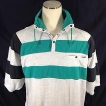 Greenline International Vintage Striped Polo Shirt Green/Gray Size 3X - £19.17 GBP