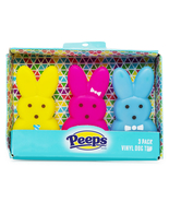 NEW Easter Peeps Vinyl Squeaky Dog Toys Set of 3 pink, blue &amp; yellow 4 i... - £7.04 GBP
