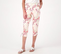 Sport Savvy Regular French Terry Printed Pant w/ Ankle Drawstring Pink Multi, XS - £15.81 GBP