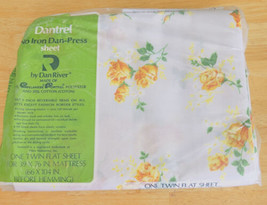 VTG 70’s Dan River Dantrel Muslin Floral Wrinkle Free Twin Flat Sheet NOS - £27.81 GBP