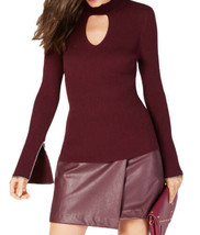 allbrand365 designer Womens Choker Neck Bell Sleeve Top Color Port Size L - £53.92 GBP