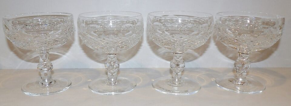 VINTAGE SET OF 4 WATERFORD CRYSTAL COLLEEN 4 3/8&quot; CHAMPAGNE/TALL SHERBET... - $153.44