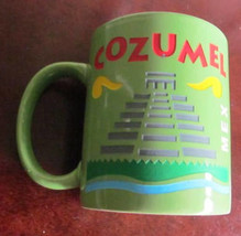 Handmade Ceramic Collectible Pottery COZUMEL Lime Green Novelty Mug - Me... - $14.00