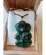 Unique Natural Jade TIKI large size pandent / necklace 47.5mm - $138.00