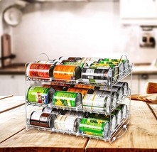 (CHROME) Stackable Can Organizer Holds Upto 36 Cans - £35.16 GBP