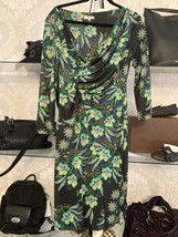 ETRO Black/Multicolor Print Stretchy Long Sleeve Sheath Dress Sz 46 $1470 - $445.40