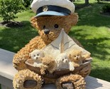 Bear Sculpture YOUNG’s Sailor W/Cubs Ship Resin Statue Table Top Navy Ha... - $34.21