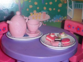 Gorgeous Tea Set &amp; Pastries with Barbie Plates Barbie Accessories Play Food Lot - £7.88 GBP