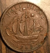 1962 Uk Gb Great Britain Half Penny Coin - £1.40 GBP