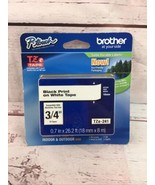 NEW Genuine Brother P-touch TZe-241 Label Maker Tape 3/4&quot;  black on white - $16.92 CAD