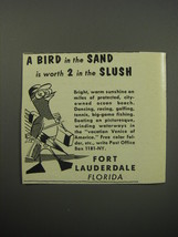 1955 Ford lauderdale Florida Ad - A Bird in the sand is worth 2 in the s... - £14.50 GBP